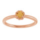 14K Rose Natural Citrine Solitaire Rope Ring