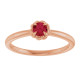 14K Rose Lab-Grown Ruby Solitaire Rope Ring