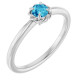 Platinum Natural Blue Zircon Solitaire Rope Ring