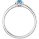 Platinum Natural Blue Zircon Solitaire Rope Ring