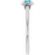 Platinum Natural Blue Zircon Solitaire Rope Ring
