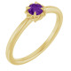 14KT Yellow Gold Natural Amethyst Gem set in Solitaire Rope Ring