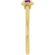 14KT Yellow Gold Natural Amethyst Gem set in Solitaire Rope Ring