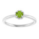 Platinum Natural Peridot Solitaire Rope Ring