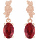 14K Rose 7x5 mm Lab-Grown Red Ruby Earrings