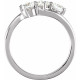 14K White 1 CTW Lab-Grown Diamond Three-Stone Ring