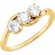 14K Yellow 3/4 CTW Lab-Grown Diamond Three-Stone Ring