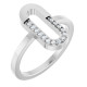 14K White 1/10 CTW Natural Diamond Paperclip-Style Ring 