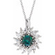 Platinum Lab-Grown Alexandrite & 5/8 CTW Natural Diamond Halo-Style 16-18" Necklace..