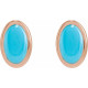 14K Rose Natural Turquoise Earrings