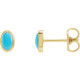 14 Karat Yellow Gold Natural Turquoise Earrings.