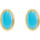 14 Karat Yellow Gold Natural Turquoise Earrings.