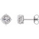 14K White Lab-Grown White Sapphire & .08 CTW Natural Diamond Halo-Style Earrings