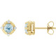 14K Yellow Natural Sky Blue Topaz & .08 CTW Natural Diamond Halo-Style Earrings