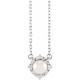 14K White Cultured White Freshwater Pearl & .04 CTW Natural Diamond Halo-Style 18" Necklace