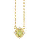 14K Yellow Natural Peridot & .04 CTW Natural Diamond Halo-Style 18" Necklace