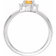 14K White Natural Citrine & .04 CTW Natural Diamond Halo-Style Ring