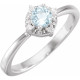 14K White Natural Sky Blue Topaz & .04 CTW Natural Diamond Halo-Style Ring