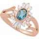 14K Rose Natural London Blue Topaz & 1/2 CTW Natural Diamond Celestial Ring