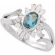 14K White Natural London Blue Topaz & 1/2 CTW Natural Diamond Celestial Ring