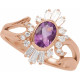 14K Rose Natural Amethyst & 1/2 CTW Natural Diamond Celestial Ring