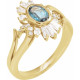 14K Yellow Natural London Blue Topaz & 1/2 CTW Natural Diamond Celestial Ring