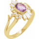 14K Yellow Natural Amethyst & 1/2 CTW Natural Diamond Celestial Ring