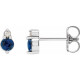 Platinum Natural Blue Sapphire & .03 Natural Diamond Earrings