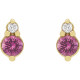 14K Yellow Natural Pink Sapphire & .03 Natural Diamond Earrings