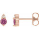 14K Rose Natural Pink Sapphire & .03 Natural Diamond Earrings