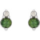 Platinum Natural Green Sapphire & .03 Natural Diamond Earrings