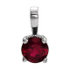 14K White 4 mm Natural Ruby Pendant