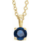 14K Yellow 3 mm Natural Blue Sapphire 16-18" Necklace