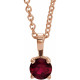 14K Rose 4 mm Lab-Grown Ruby 16-18" Necklace