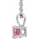 Platinum 4 mm Natural Pink Tourmaline 16-18" Necklace