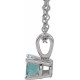 Platinum 5 mm Natural Aquamarine 16-18" Necklace