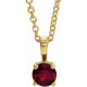 14K Yellow 5 mm Lab-Grown Ruby 16-18" Necklace