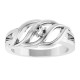 Family Freeform Ring Mounting in 18 Karat White Gold for Round Stone