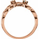 Family V Ring Mounting in 18 Karat Rose Gold for Round Stone