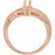 Family V Ring Mounting in 18 Karat Rose Gold for Straight Baguette Stone