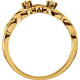 Family V Ring Mounting in 18 Karat Yellow Gold for Round Stone