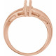 Family V Ring Mounting in 10 Karat Rose Gold for Straight Baguette Stone