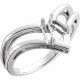 Family V Ring Mounting in 10 Karat White Gold for Straight Baguette Stone