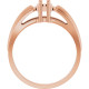 Family Ring Mounting in 18 Karat Rose Gold for Straight Baguette Stone