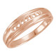 7 Stone Band Mounting in 10 Karat Rose Gold for Round Stone