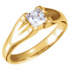 Solitaire Ring Mounting in 14 Karat Rose Gold for Square Stone