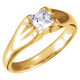 Solitaire Ring Mounting in 18 Karat Rose Gold for Square Stone