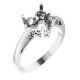 Heart Scroll Setting Ring Mounting in 10 Karat White Gold for Heart Cut Stone