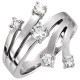 Accented Right Hand Ring Mounting in 18 Karat White Gold for Round Stone