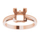 Scroll Setting Ring Mounting in 18 Karat Rose Gold for Square Stone